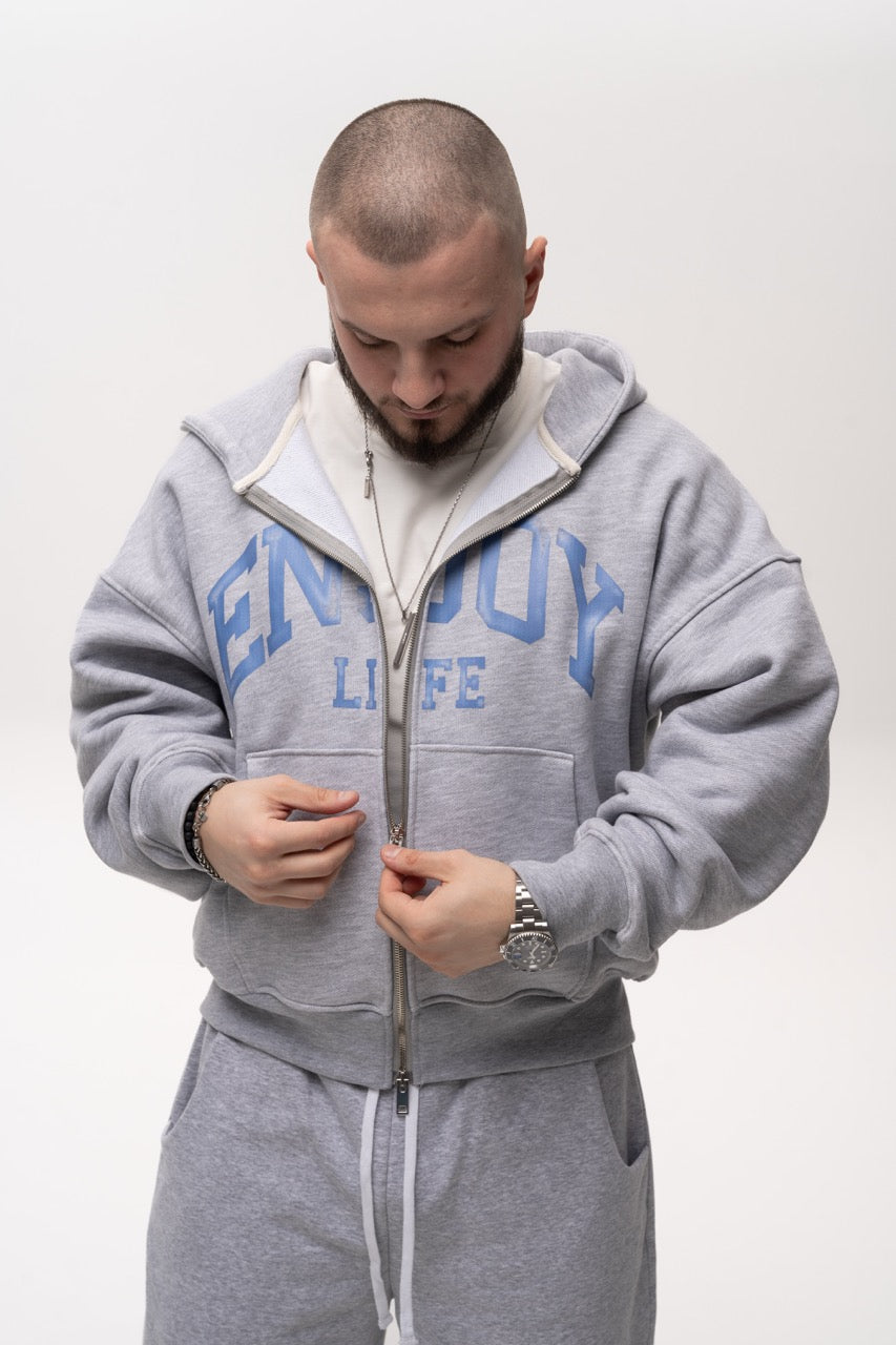 Зіп-худі "Enjoy Life" · 100% бавовна · Меланж